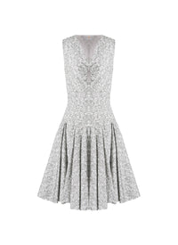 Sleeveless Daedalus dress - White & Green