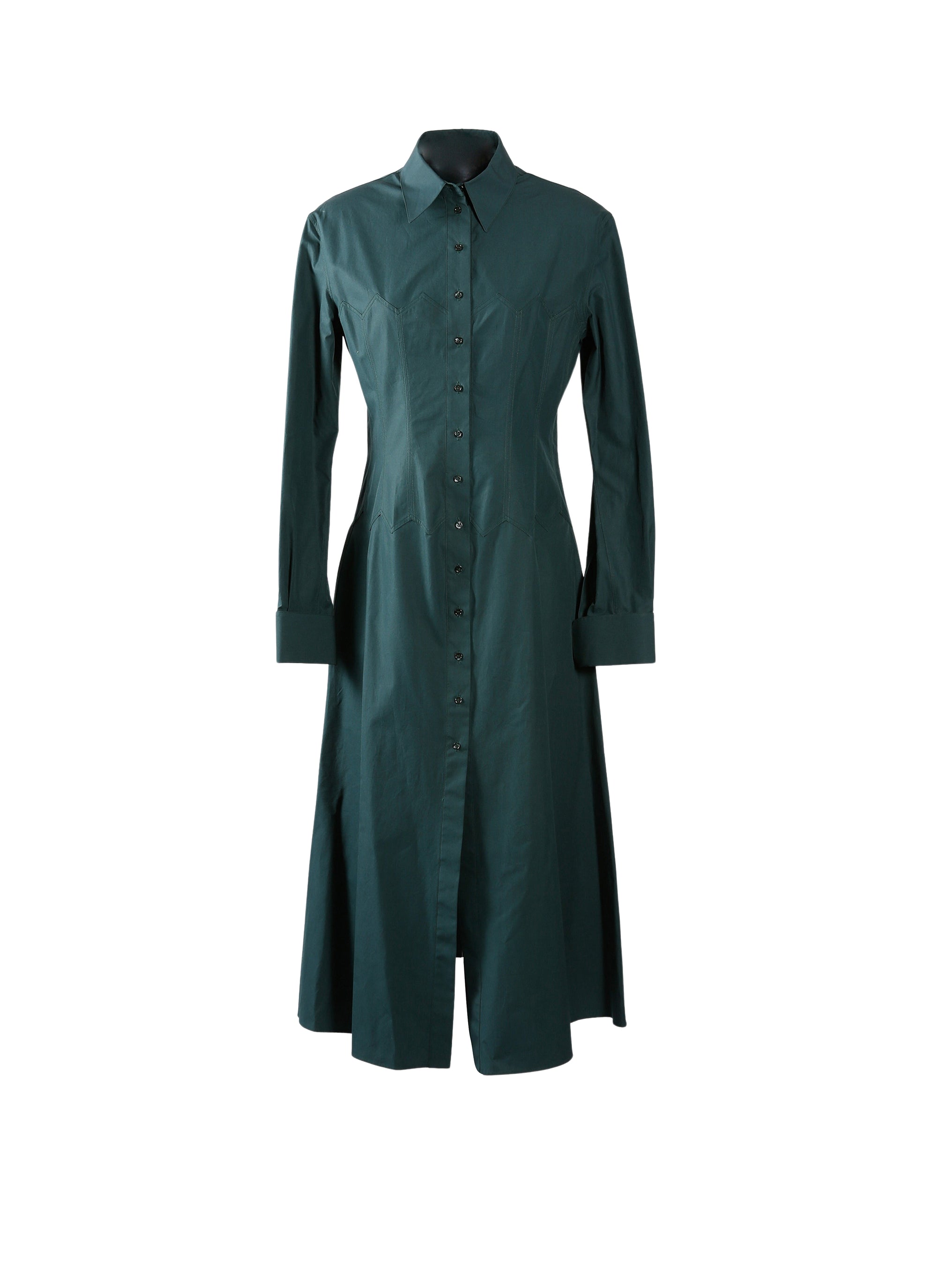 Robe en popeline japonaise - Vert Marin