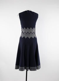Robe sans manches à ceinture imprimée - Nuit & Blanc