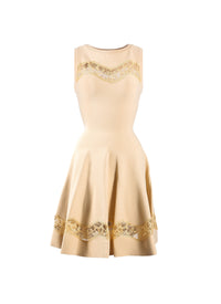 Sleeveless lace dress - Light Beige