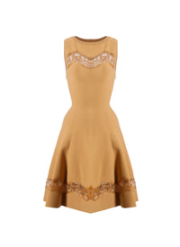 Sleeveless lace dress - Chamois