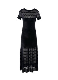 Short-sleeved dress with sheer details - Night