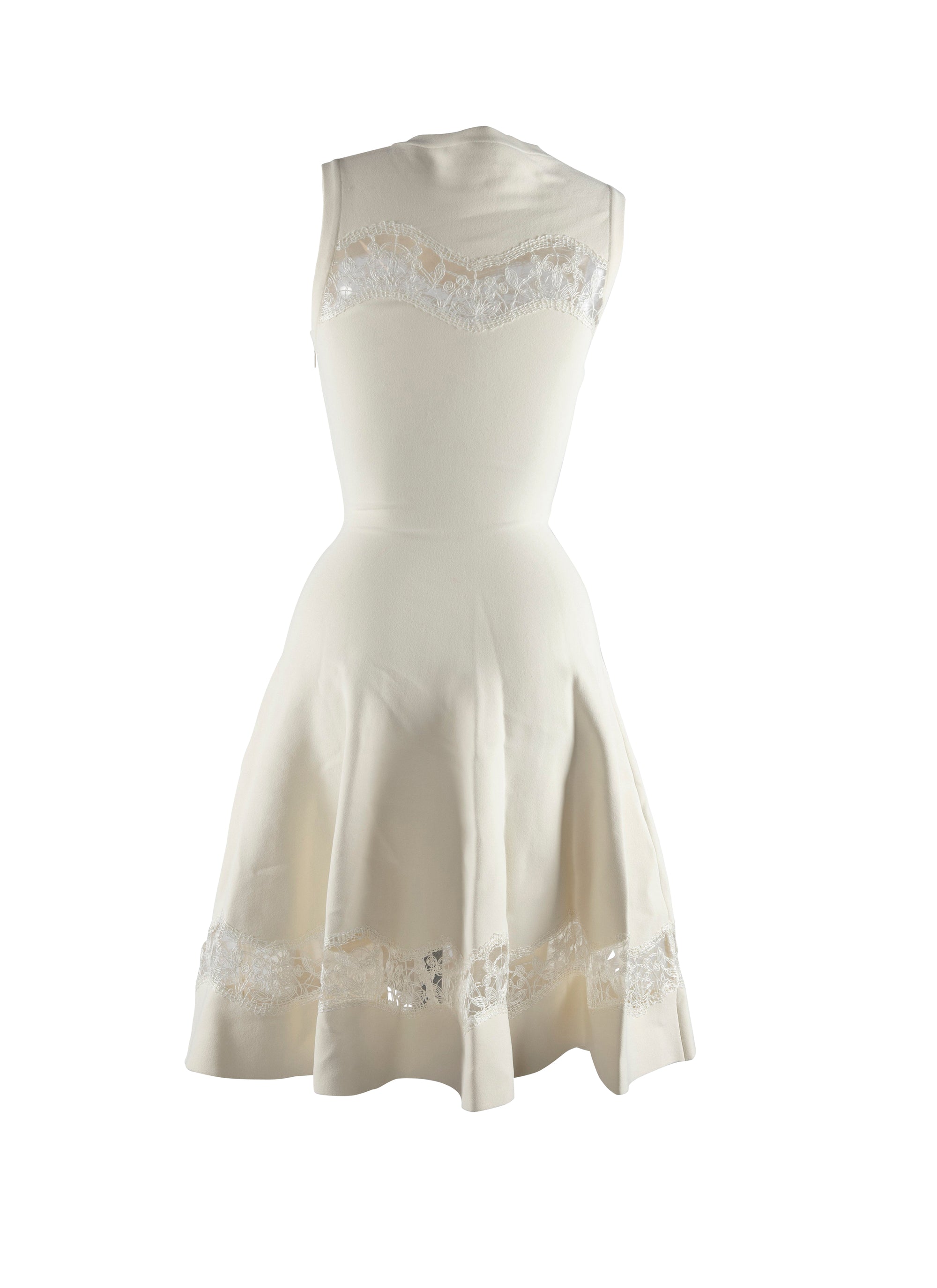Lace Skater Dress - White