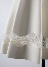 Lace Skater Dress - White