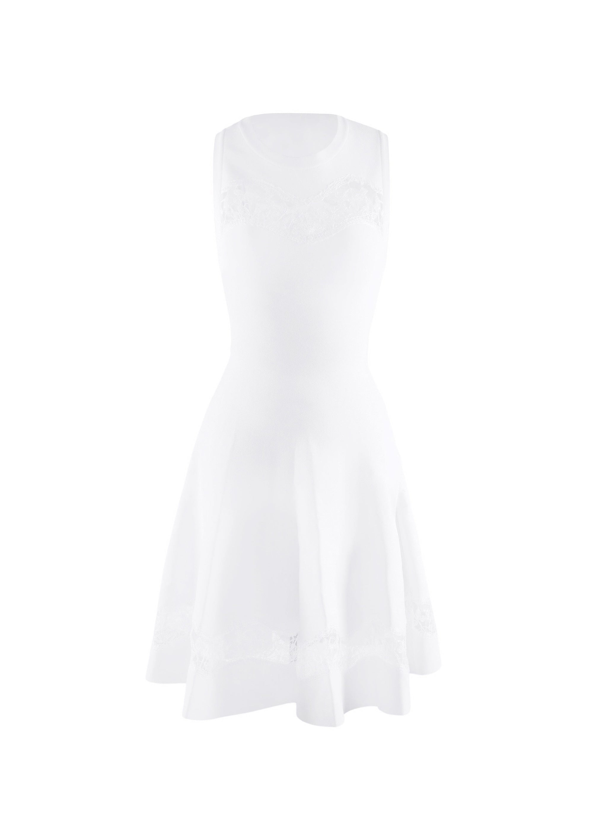Lace Skater Dress - White