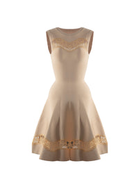 Robe sans manches en dentelle - Beige
