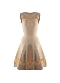 Lace skater dress - Light Beige