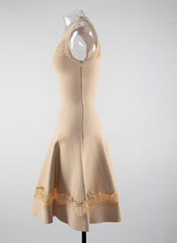 Lace skater dress - Light Beige