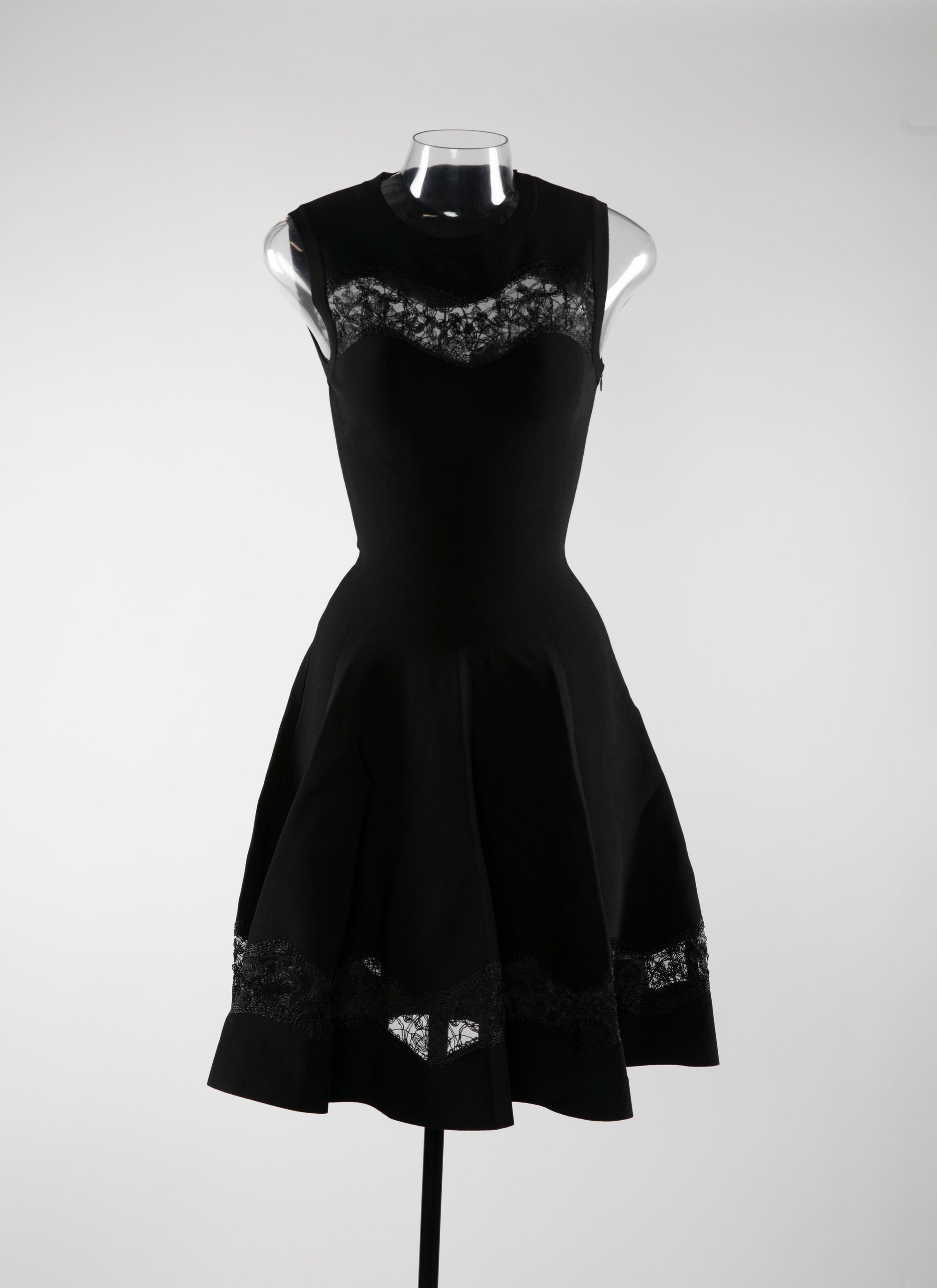 Lace skater dress - Black intense