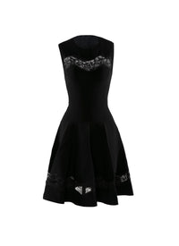 Lace skater dress - Black intense