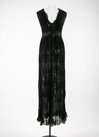 Sleeveless silk dress - Black intense