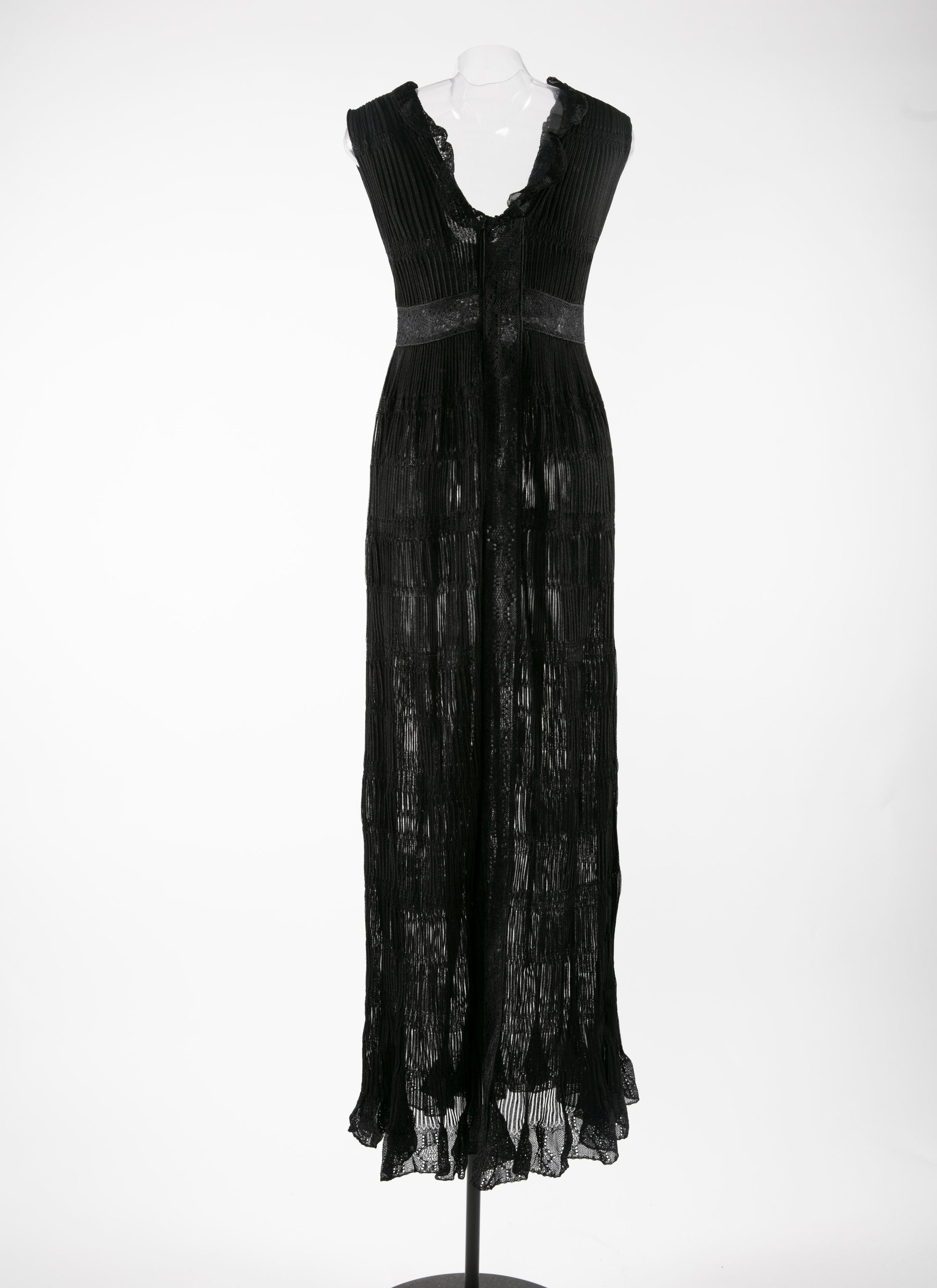 Sleeveless silk dress - Black intense