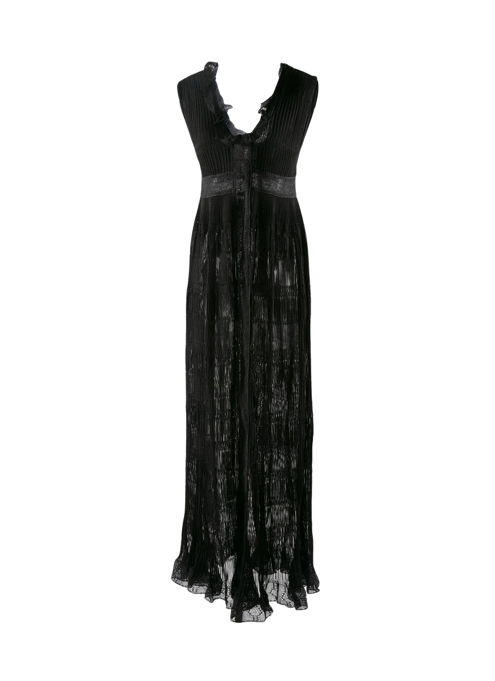 Sleeveless silk dress - Black intense