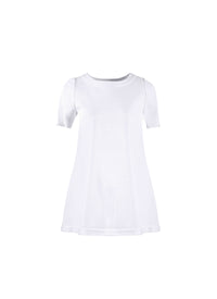 Short-sleeved tunic in raffia - White