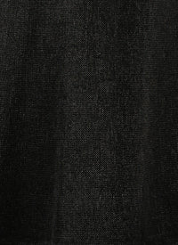 Short-sleeved tunic in raffia - Black intense