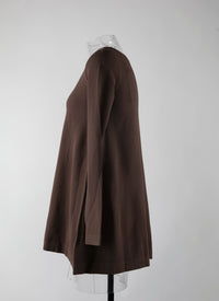 Long sleeve flowing top - Chocolate