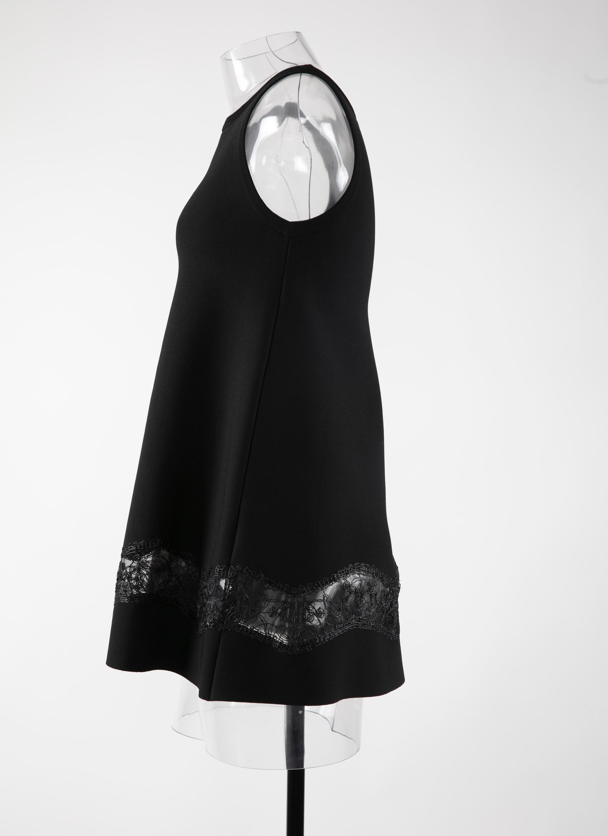Sleeveless lace tunic - Black intense