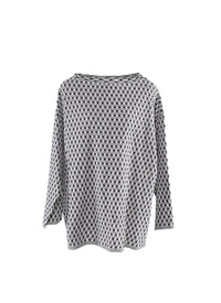 Pull à manches longues et encolure bateau en soie - Noir & Blanc