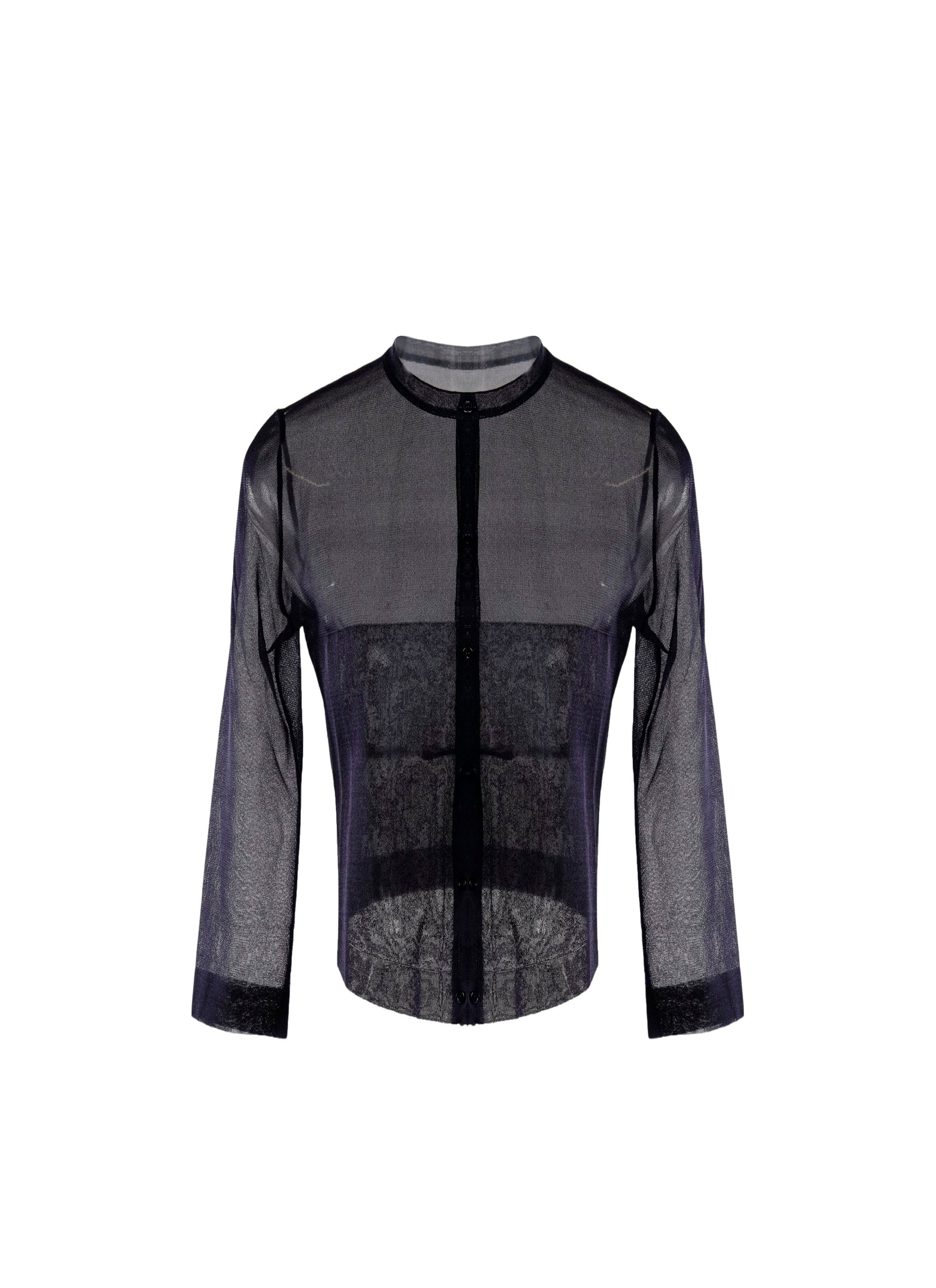 Silk short sleeve cardigan - Nuit