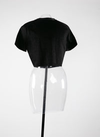 Short-sleeved cardigan - Black intense