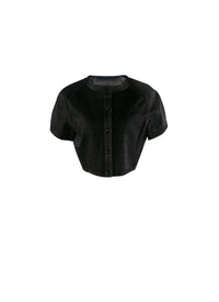 Short-sleeved cardigan - Black intense