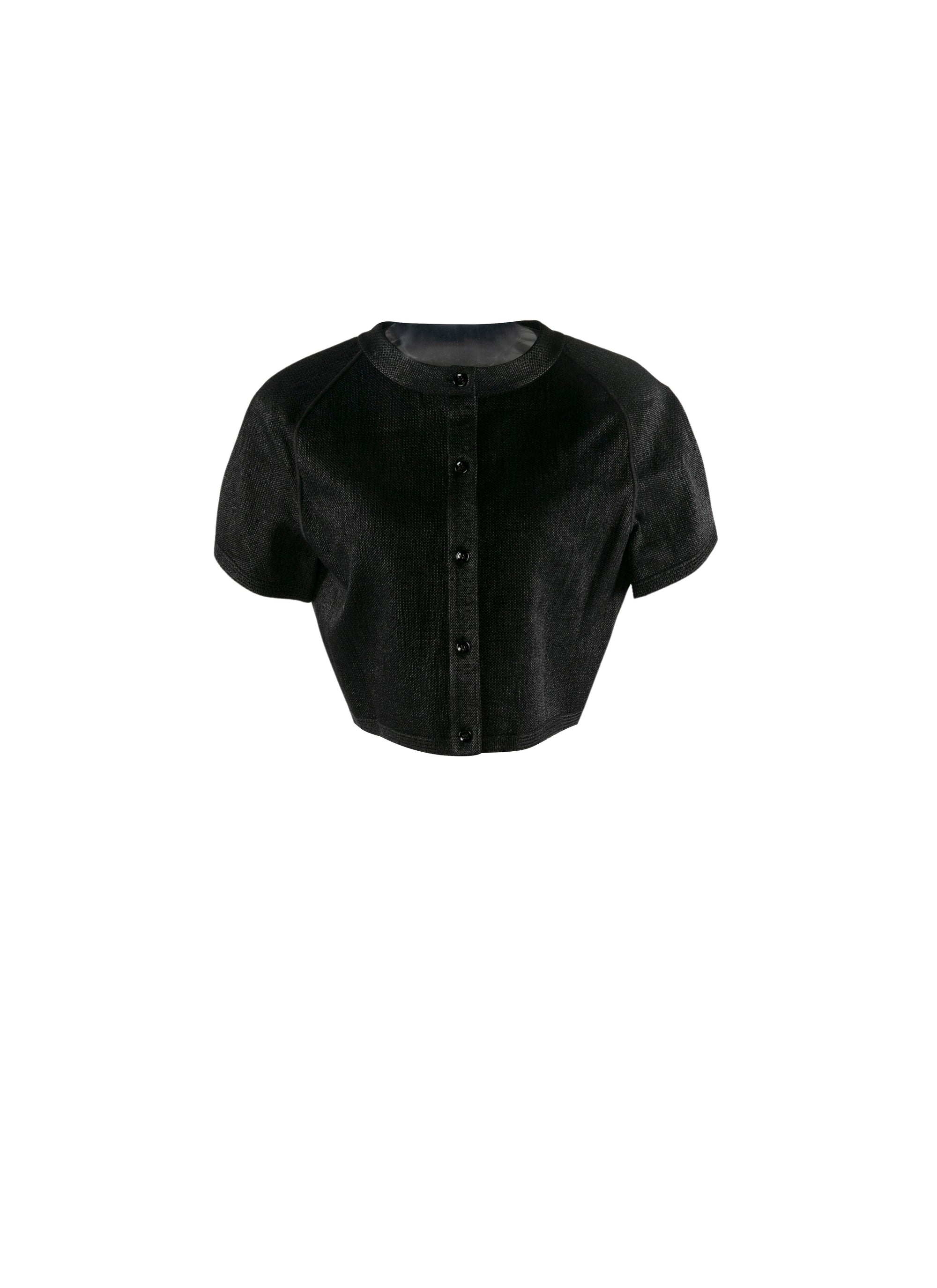 Short-sleeved cardigan - Black intense