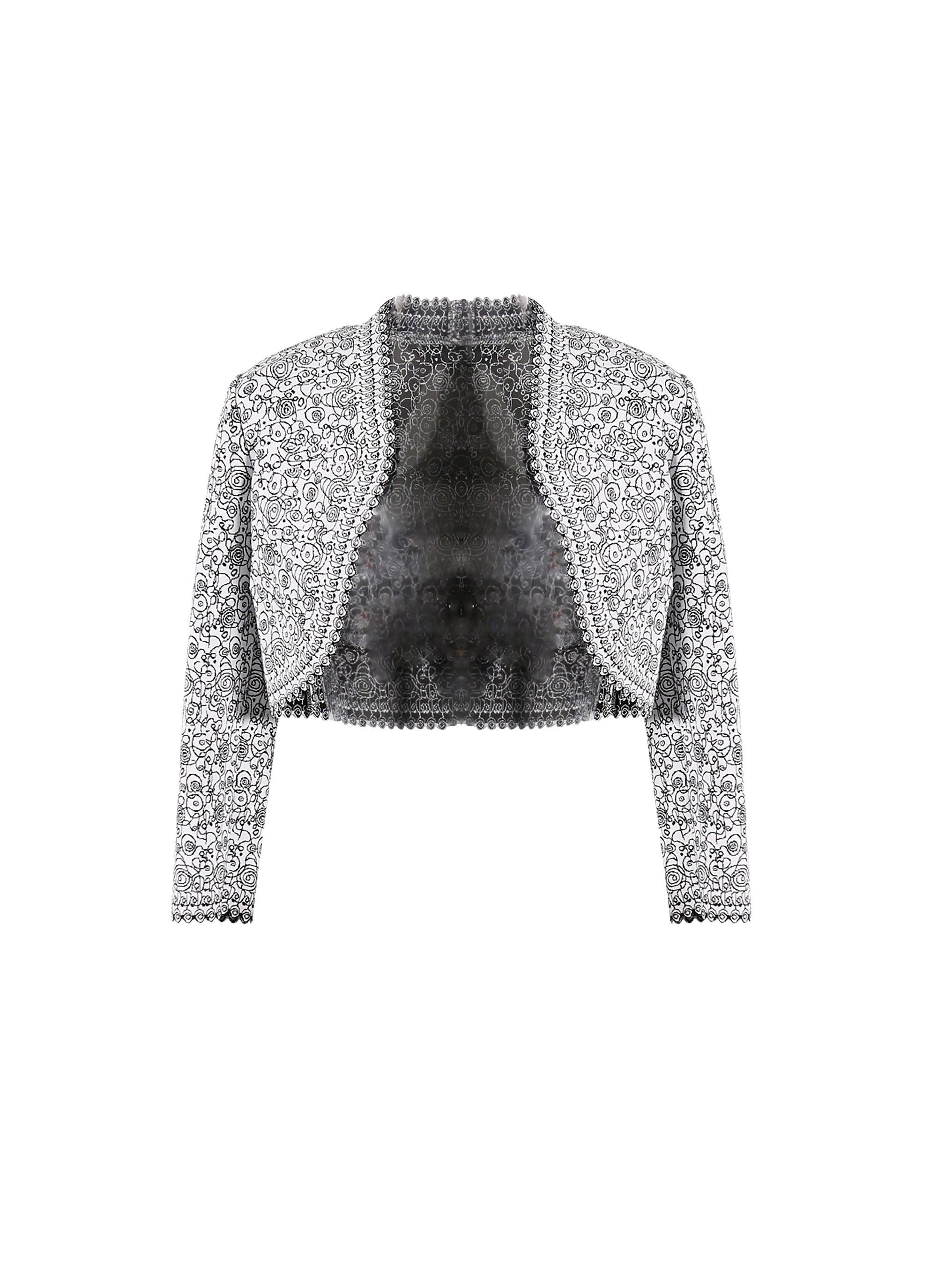 Labyrinth 3/4 sleeve knitted cardigan - White & Black