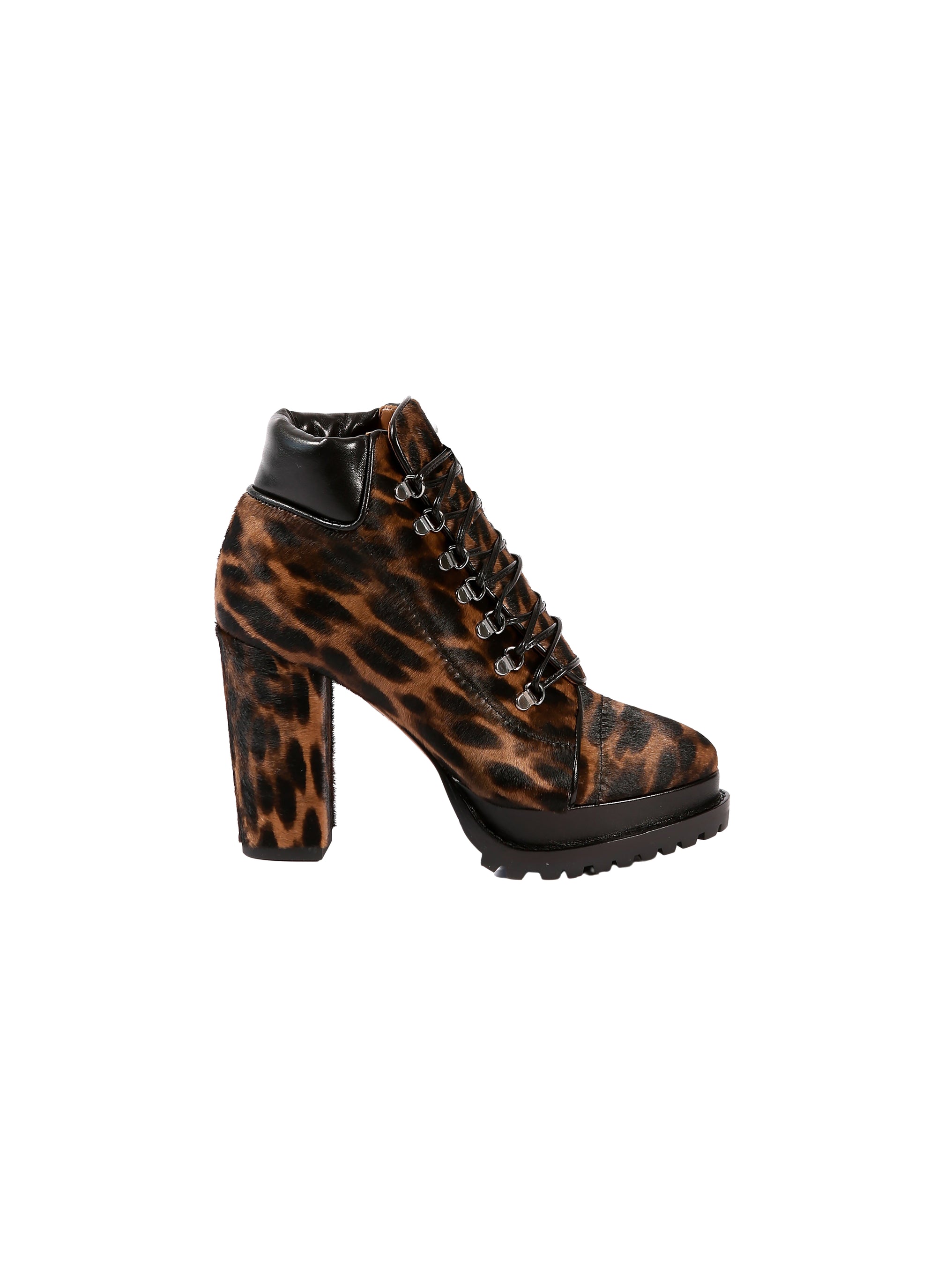 Leather print boots - Brown & Black