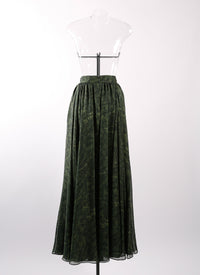 Silk floral skirt - Fir