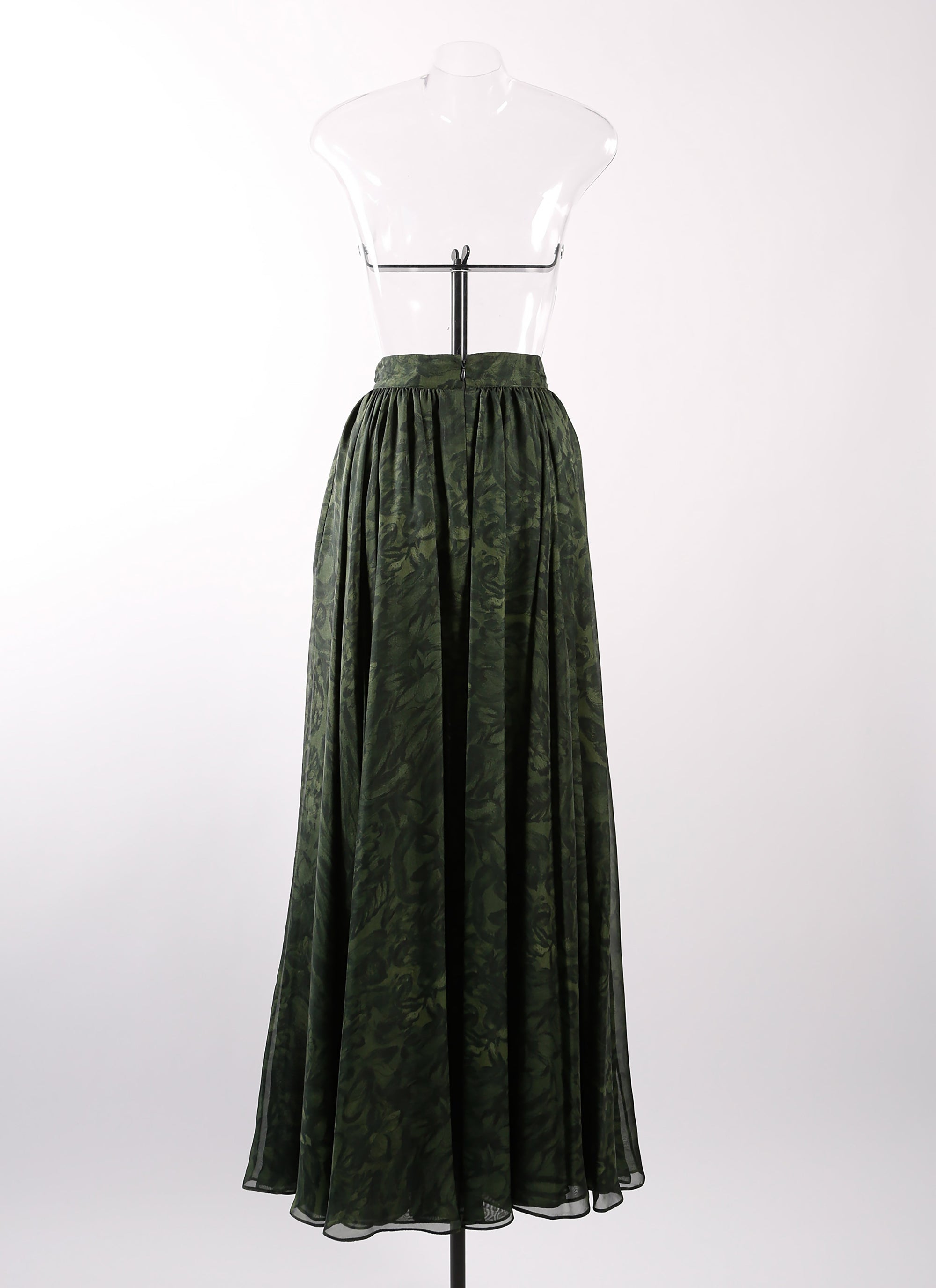Silk floral skirt - Fir