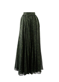 Silk floral skirt - Fir