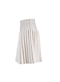 Wool Charmille Skirt - White & Sand