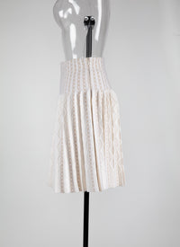 Wool Charmille skirt - White & Sand