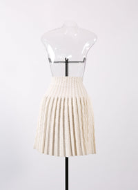 Wool Charmille skirt - White & Sand