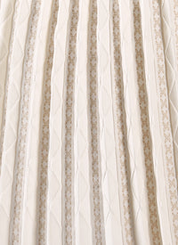 Wool Charmille Skirt - White & Sand