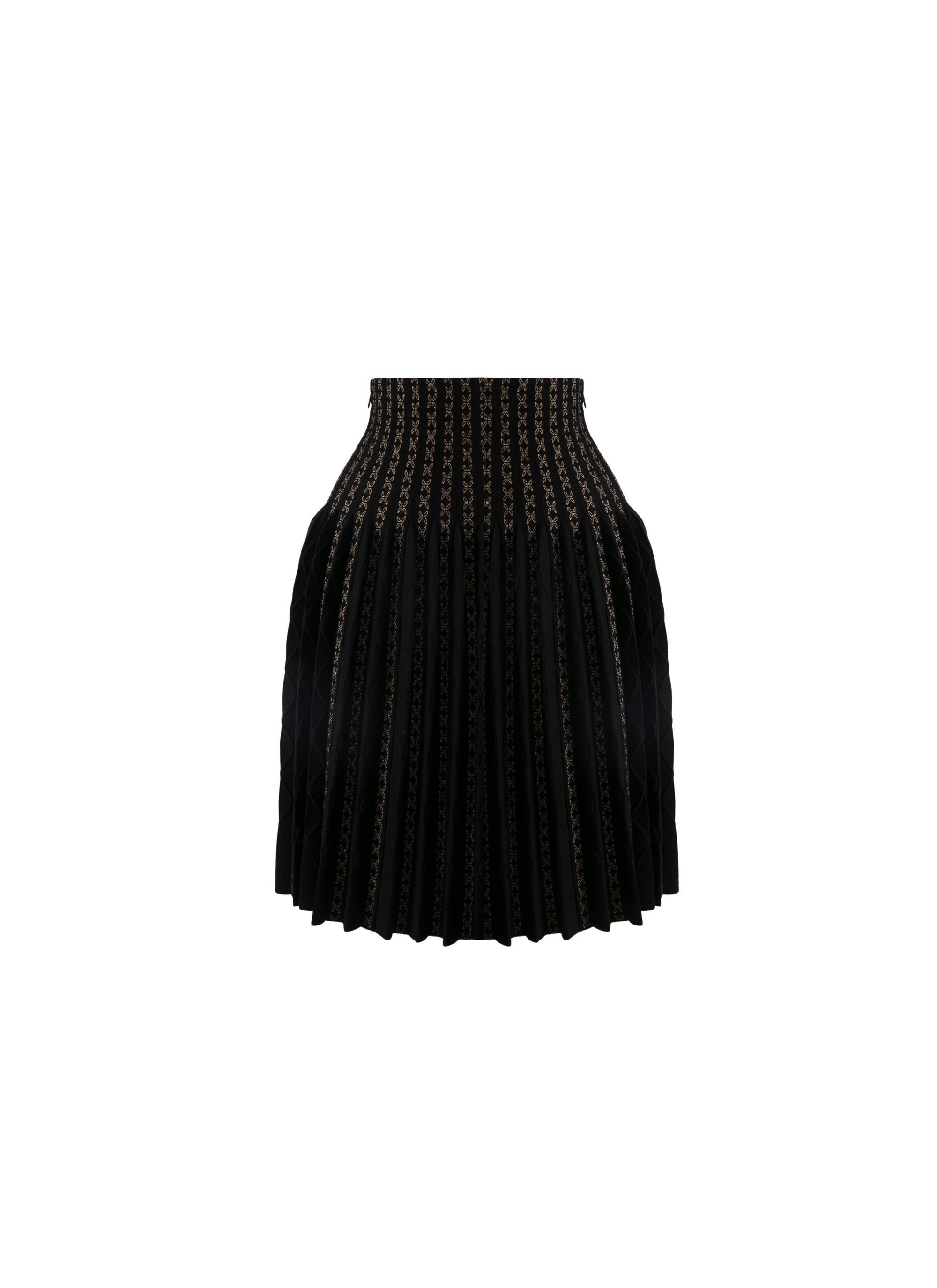 Wool Charmille Skirt - Black & Gold