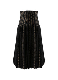 Wool Charmille Skirt - Black & Gold