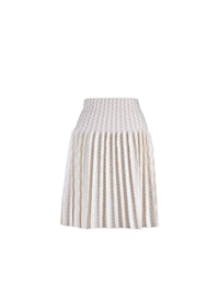 Wool Charmille Skirt - White & Sand