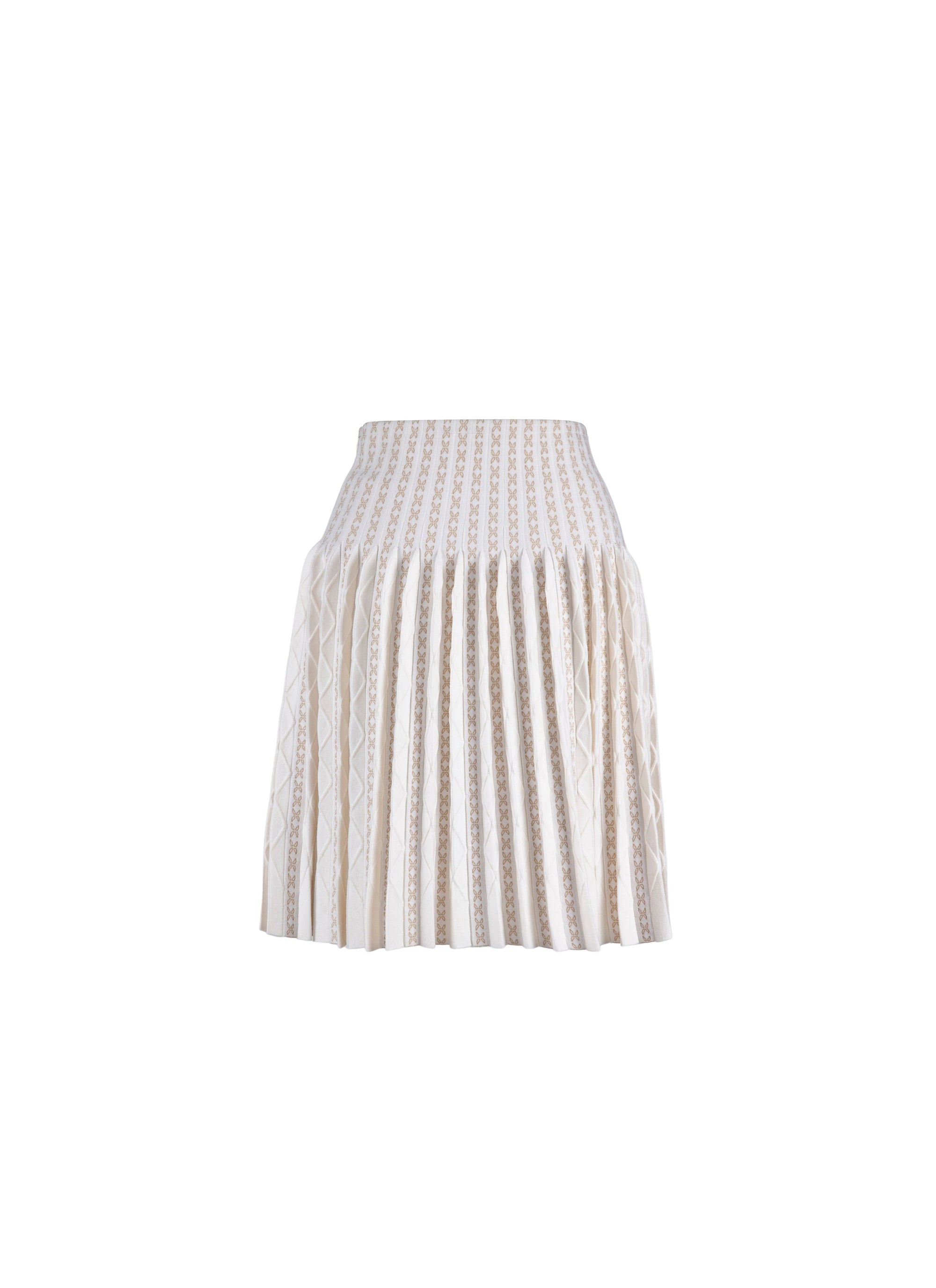 Wool Charmille skirt - White & Sand