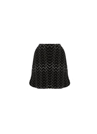 Wool Filigree mini skirt - Black & White