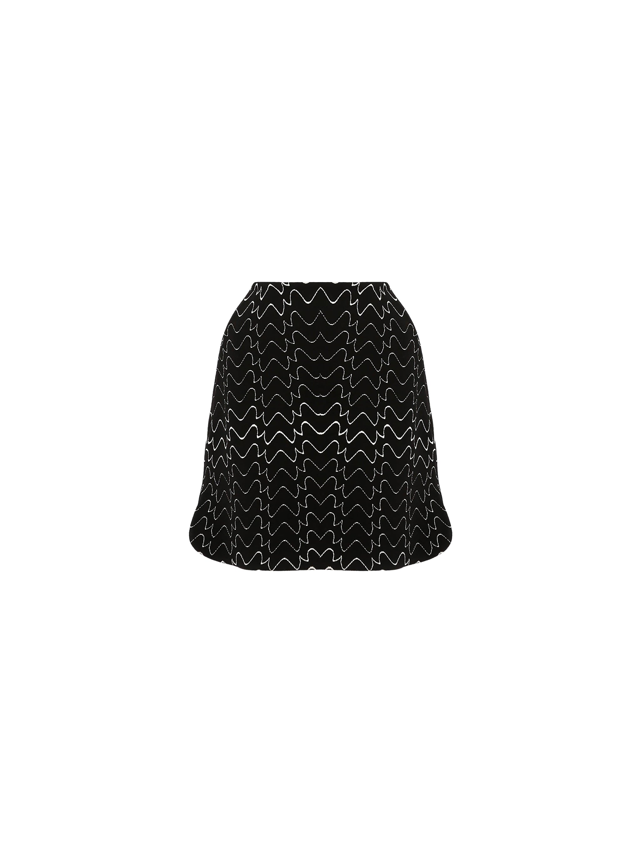 Wool Filigree mini skirt - Black & White