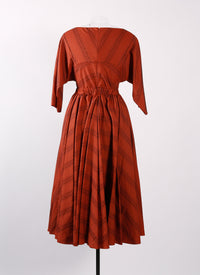 Mussola Boa long-sleeved dress - Dark Red