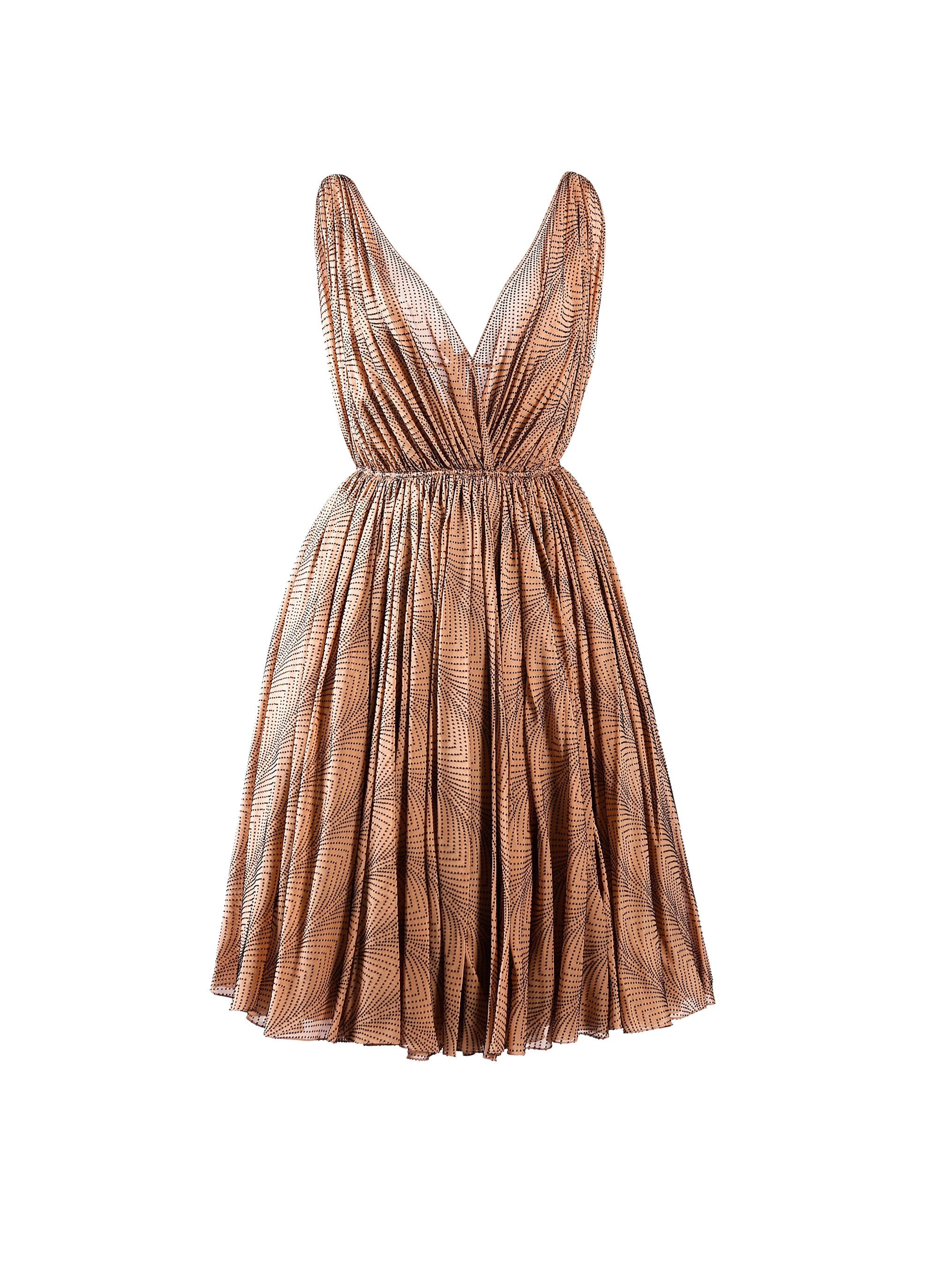 Silk Boa sleeveless dress - Flesh & Black