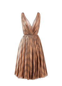 Silk Boa Sleeveless Dress - Flesh & Black