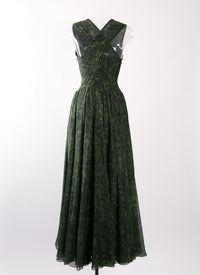 Sleeveless silk floral dress - Fir