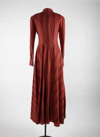 Long wool shirt dress - Dark Red