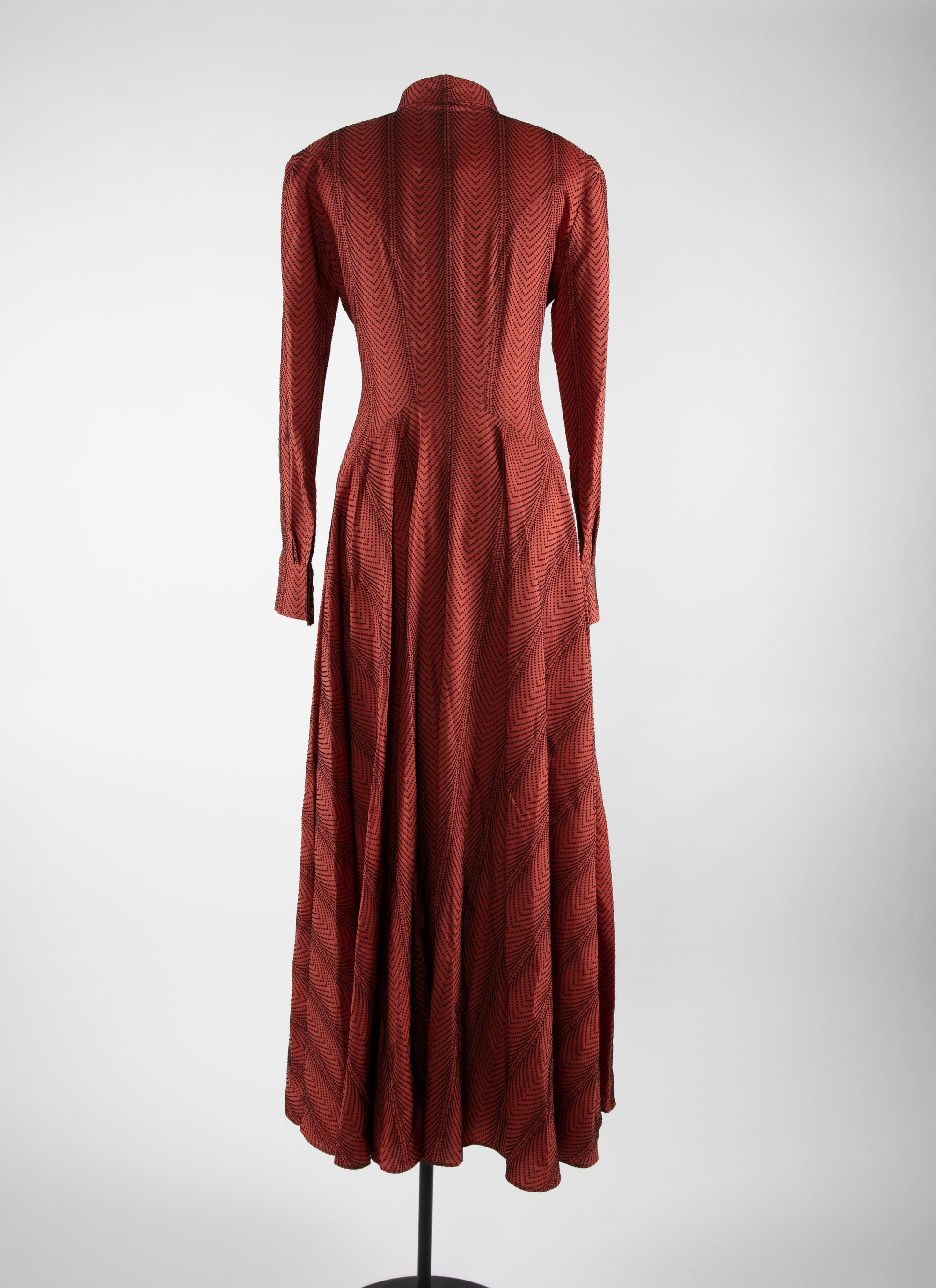 Long wool shirt dress - Dark Red