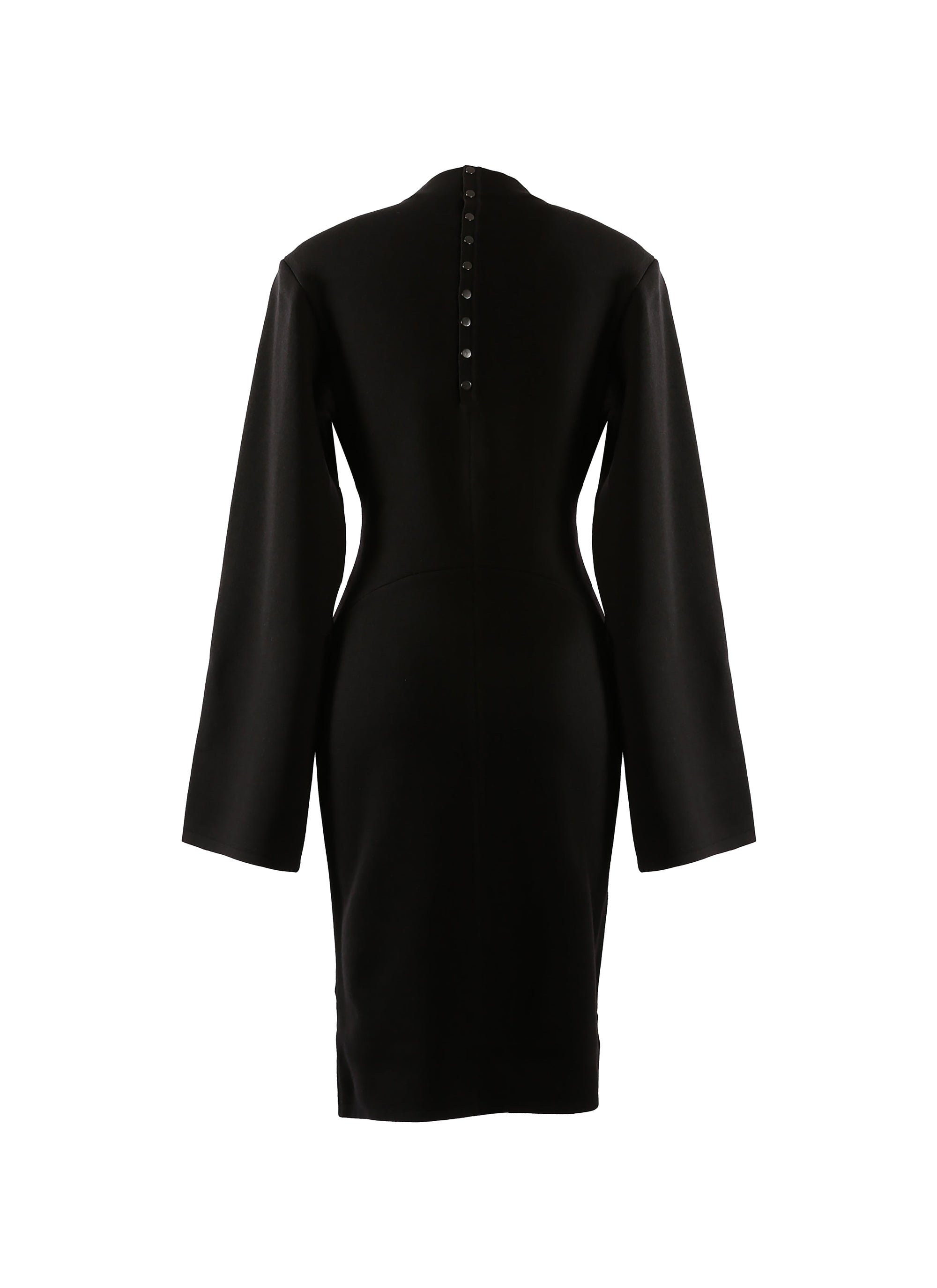 Ingenue long sleeve dress in wool - Black
