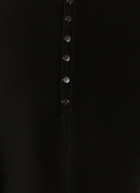 Ingenue long sleeve dress in wool - Black