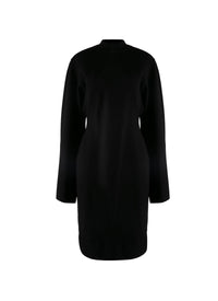 Ingenue long sleeve dress in wool - Black intense